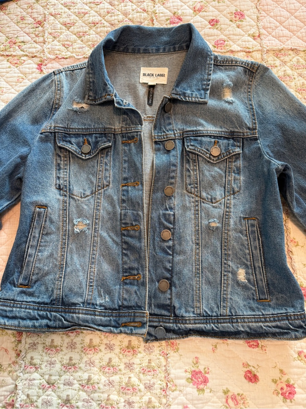 Black Label Blue Distressed Denim Jacket